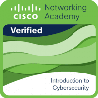certificate of completion badge for cisco introduction to cyber security
