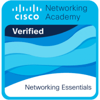 certificate of completion badge for cisco networking essentials for cybersecurity