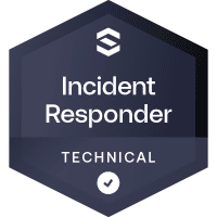 certificate of completion badge for Sentinel one Incident responder for cybersecurity