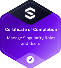 certificate of completion badge for sentinelone Managed Singularity ROles and users for cybersecurity
